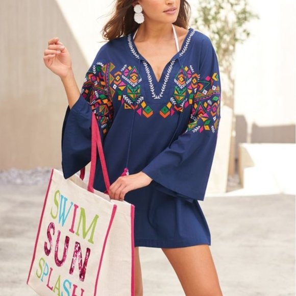 NWT Navy Tillery Cover Up/Tunic By MUD PIE - Picture 2 of 3